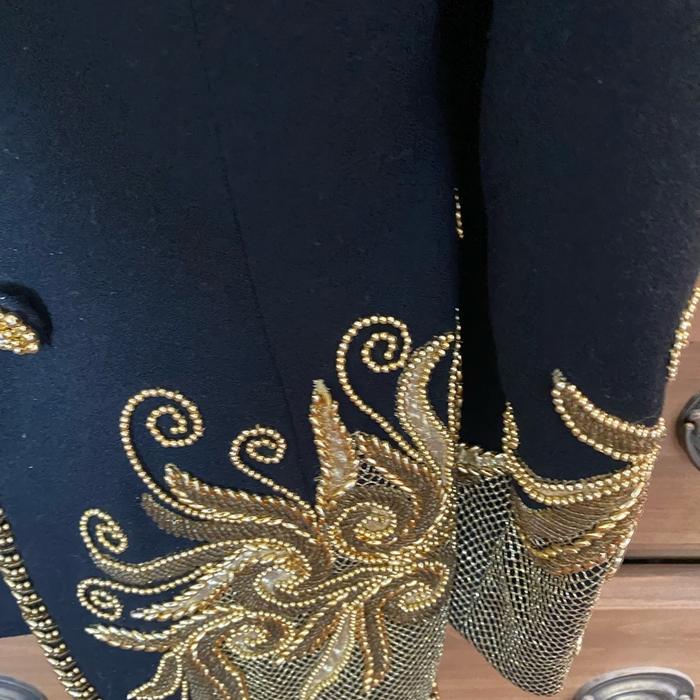 Elegant Black Jacket with Gold Embroidery